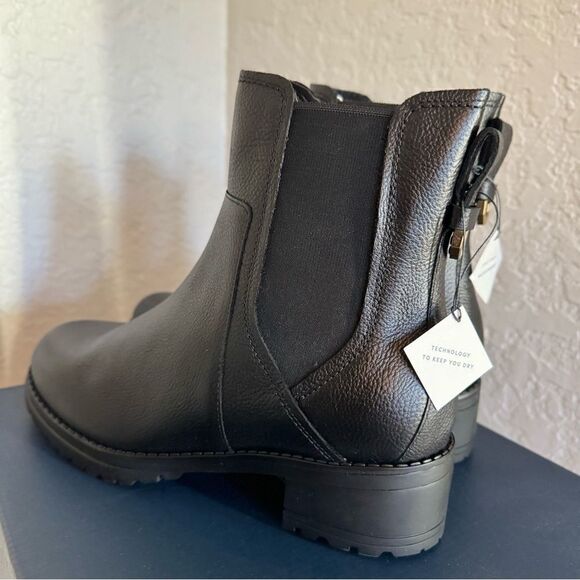 Cole Haan Camea Waterproof Leather Combat Boot, Block Heel Black, All Sizes NWT - Picture 12 of 17